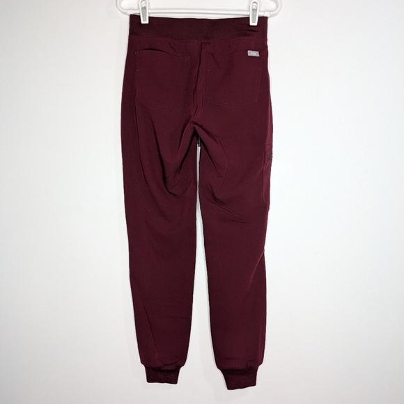 Figs Technical Collection Zamora maroon drawstring scrub pants XXS - Picture 4 of 10
